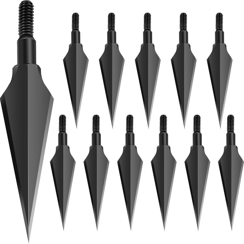 Sunya Broadheads 100/120/125/150 Grain Traditional Archery Arrow Tips for Compound, Recurve Bow & Crossbow, Pack of 12 - Image 1
